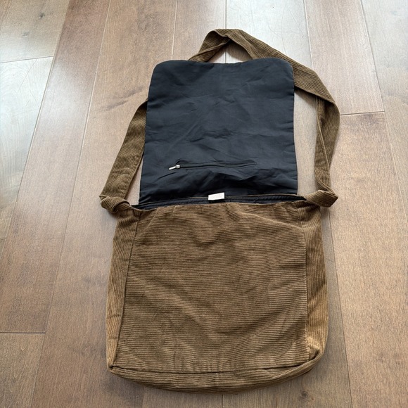 Gypsy Rose Y2K Grateful Dead Brown Corduroy Embroidered Messenger Tote Bag - Picture 2 of 5